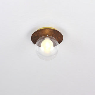 Plafonnier japonais en bois et verre design minimaliste
