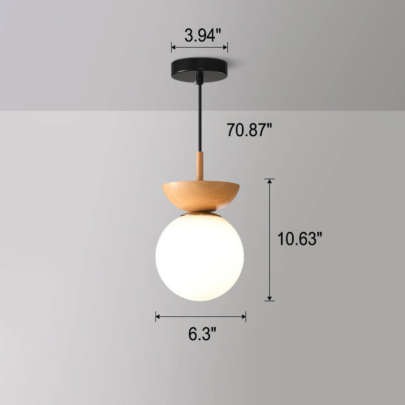 Plafonnier japonais moderne en bois et verre