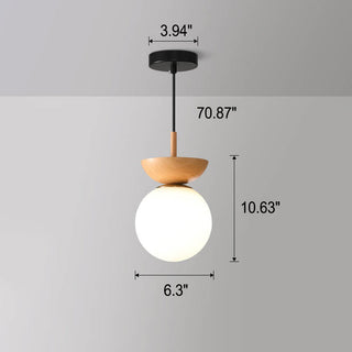 Plafonnier japonais moderne en bois et verre