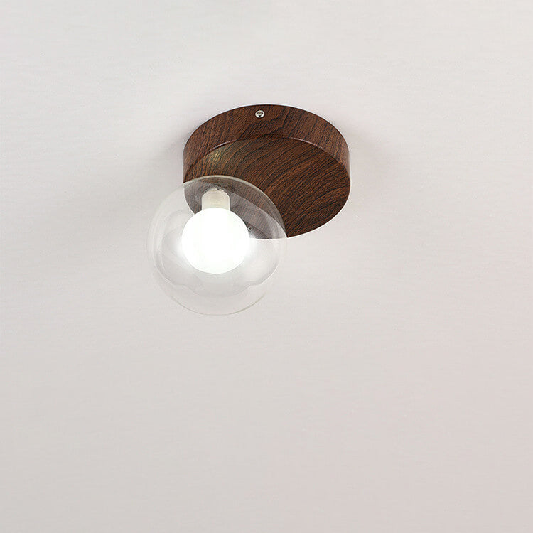 Plafonnier japonais en bois et verre design minimaliste