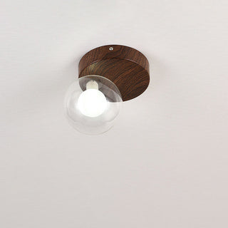 Plafonnier japonais en bois et verre design minimaliste
