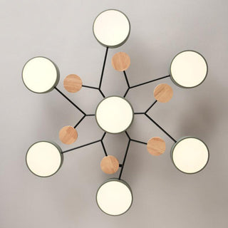 Plafonnier LED design scandinave en métal et bois