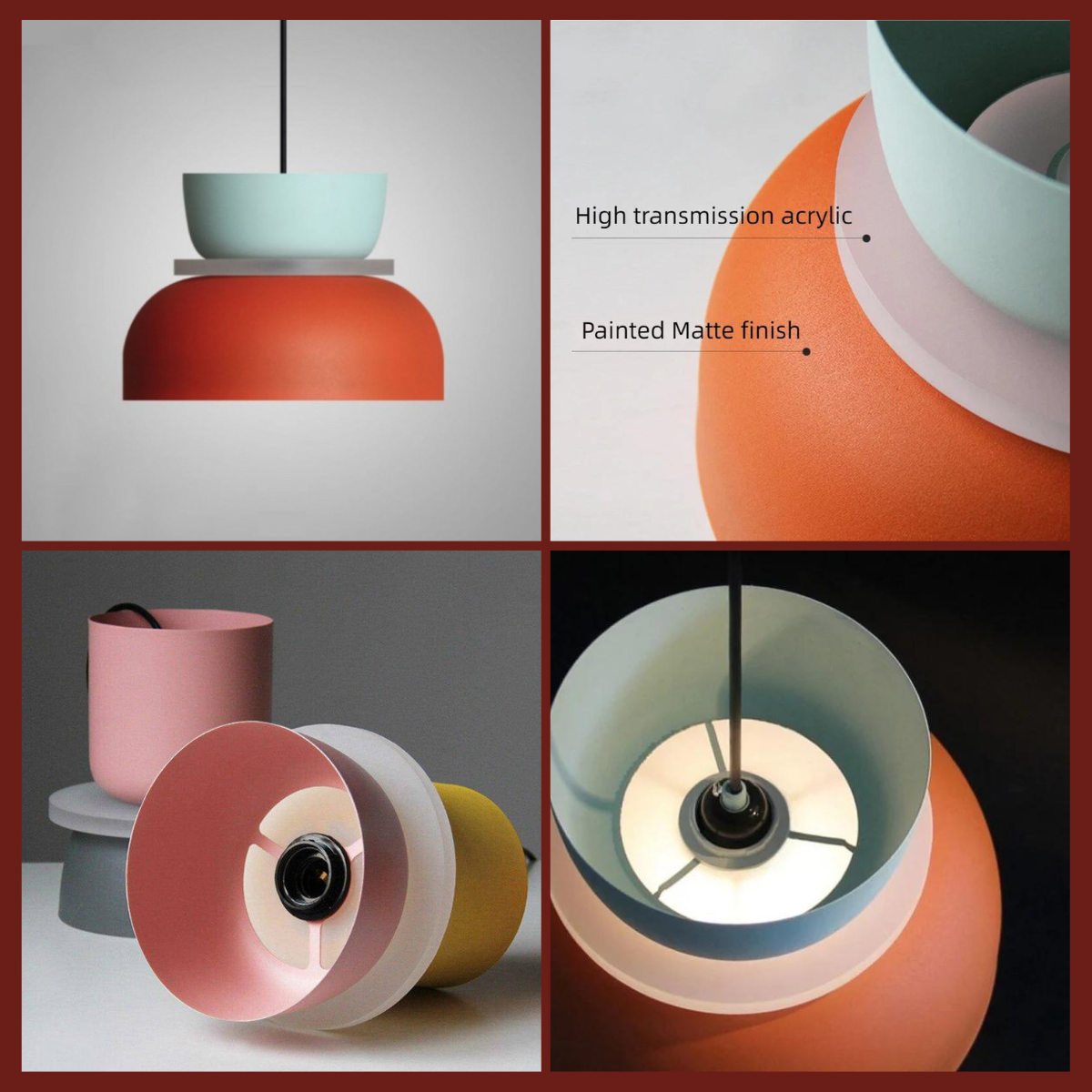 Suspension design scandinave colorée style macaron