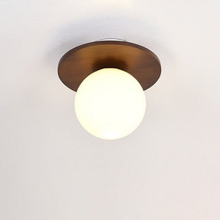 Plafonnier japonais en bois et verre design minimaliste