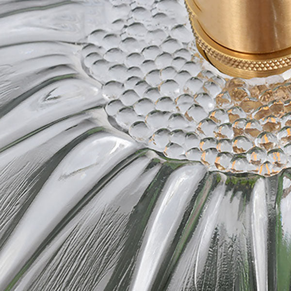 Suspension vintage verre et laiton motif floral