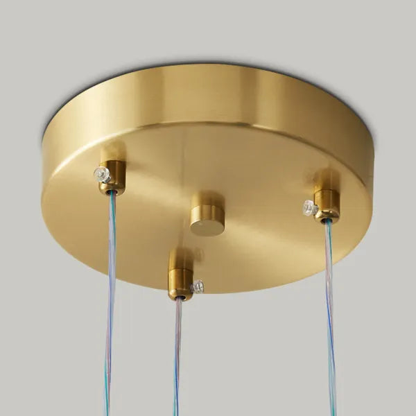 Suspension design luxe à globes lumineux dorés