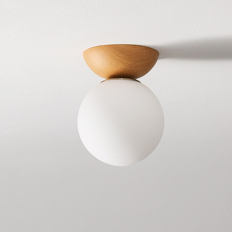Plafonnier japonais moderne en bois et verre