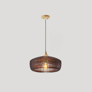 Suspension japonaise en bois naturel style vintage