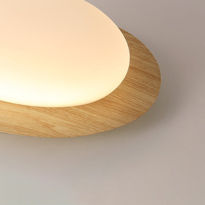 Plafonnier LED scandinave en bois naturel design moderne