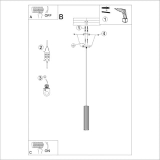 KARBON — suspension cylindrique noire en aluminium