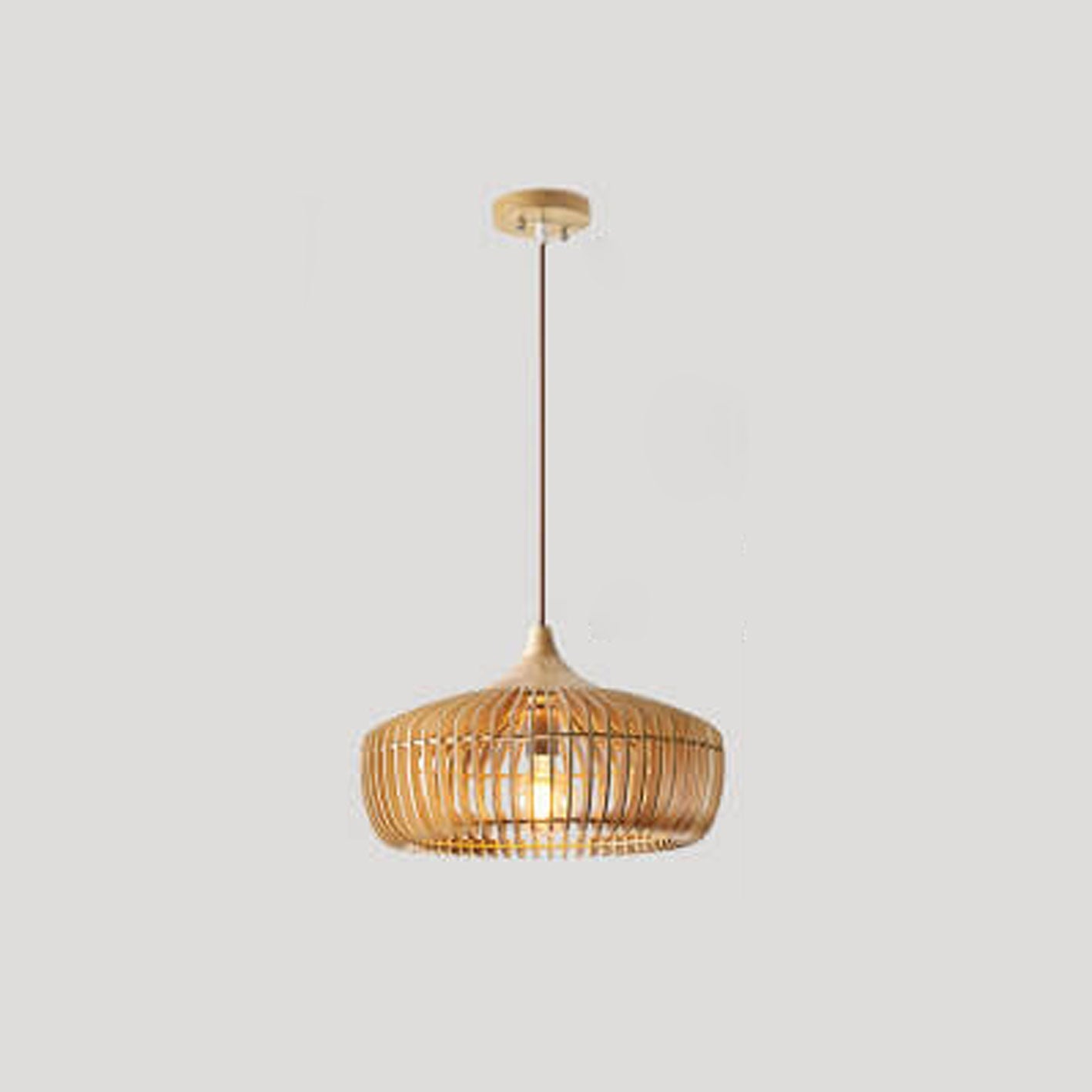 Suspension japonaise en bois naturel style vintage