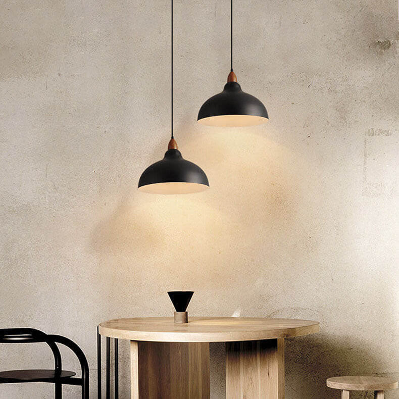 Suspension design métal et bois style japonais minimaliste