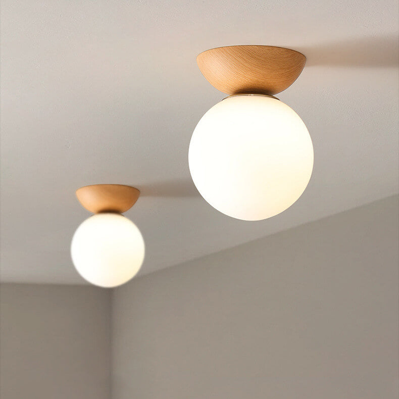 Plafonnier japonais moderne en bois et verre