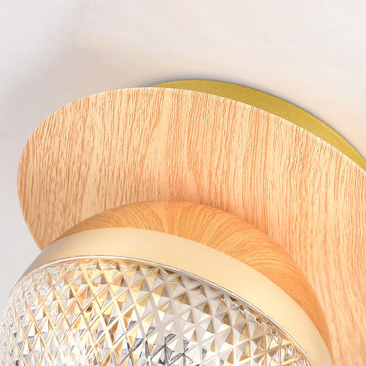 Plafonnier japonais en bois et verre design minimaliste