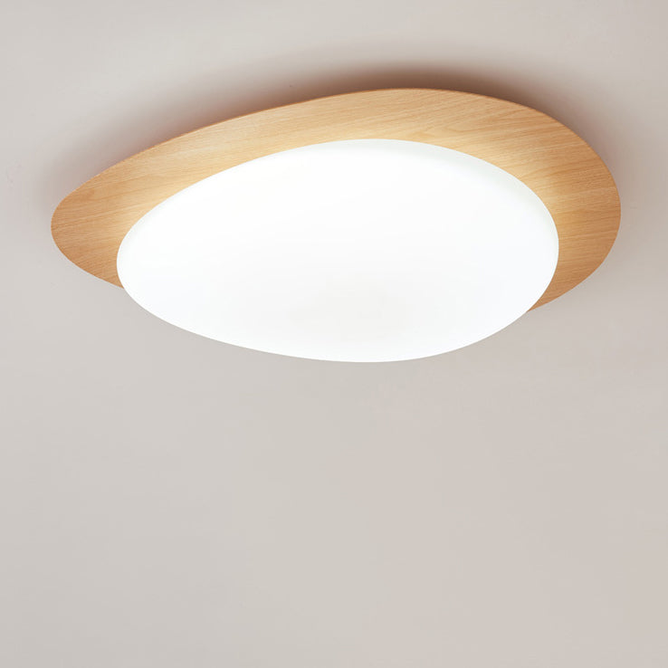 Plafonnier LED scandinave en bois naturel design moderne