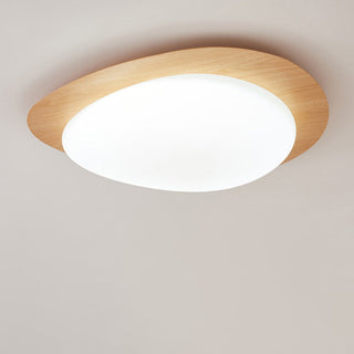 Plafonnier LED scandinave en bois naturel design moderne