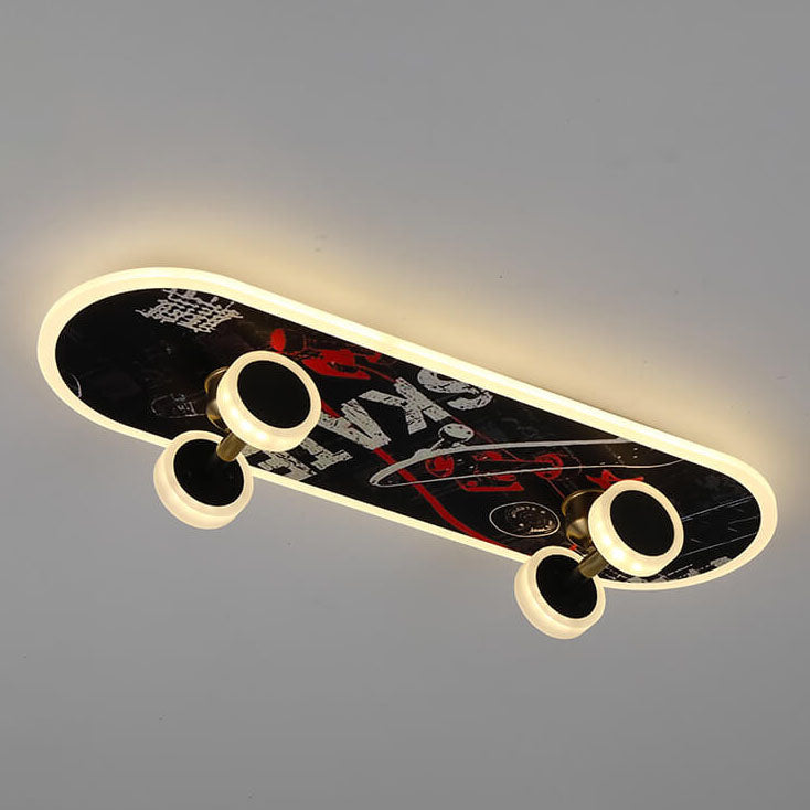 Plafonnier LED design skateboard pour chambre enfant