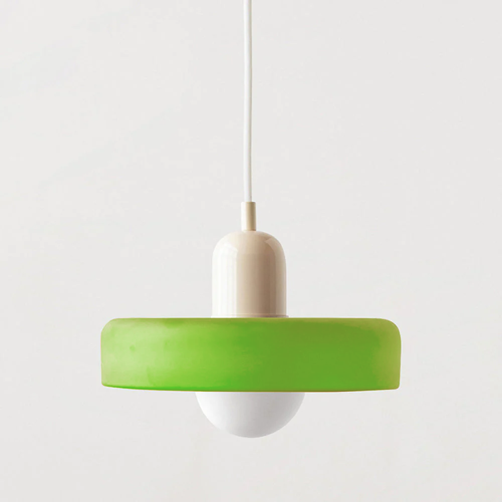 Suspension design moderne bicolore en verre coloré