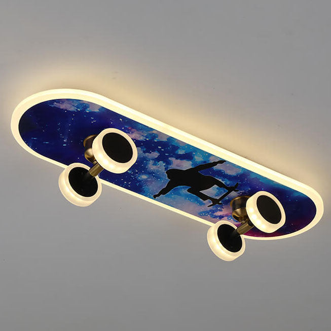 Plafonnier LED design skateboard pour chambre enfant