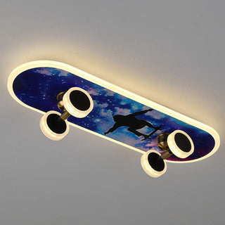 Plafonnier LED design skateboard pour chambre enfant