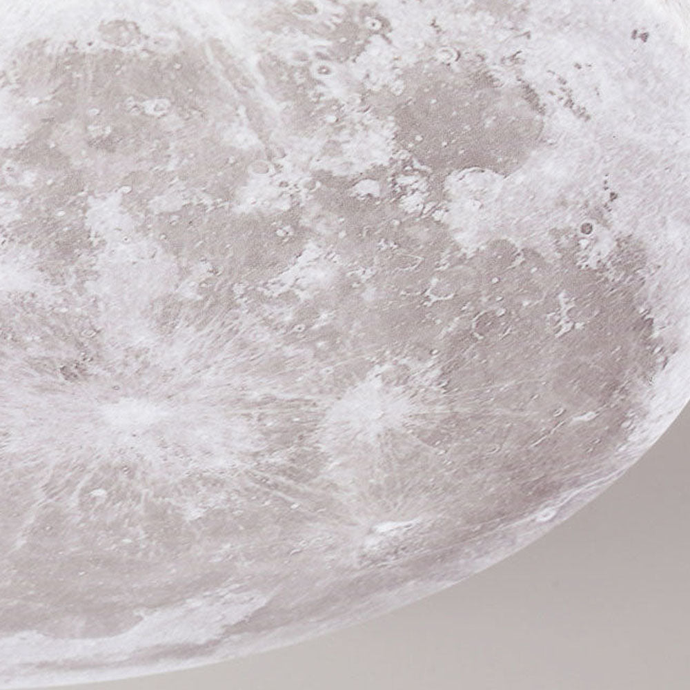 Plafonnier LED design effet lune en bois naturel