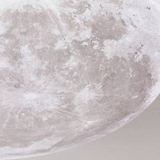 Plafonnier LED design effet lune en bois naturel