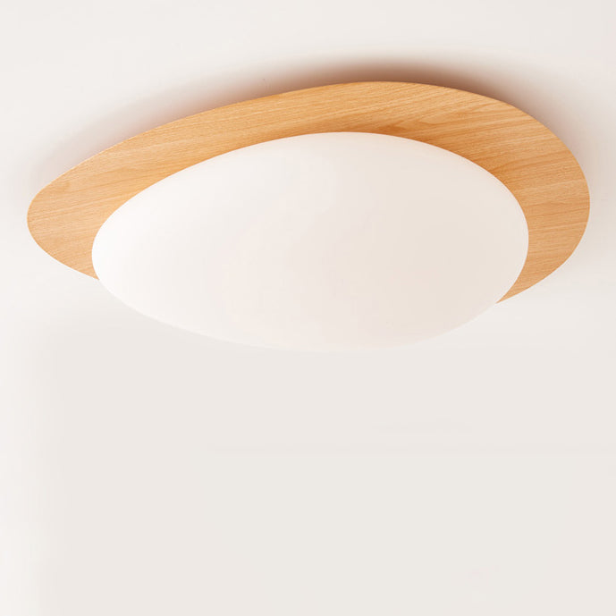 Plafonnier LED scandinave en bois naturel design moderne