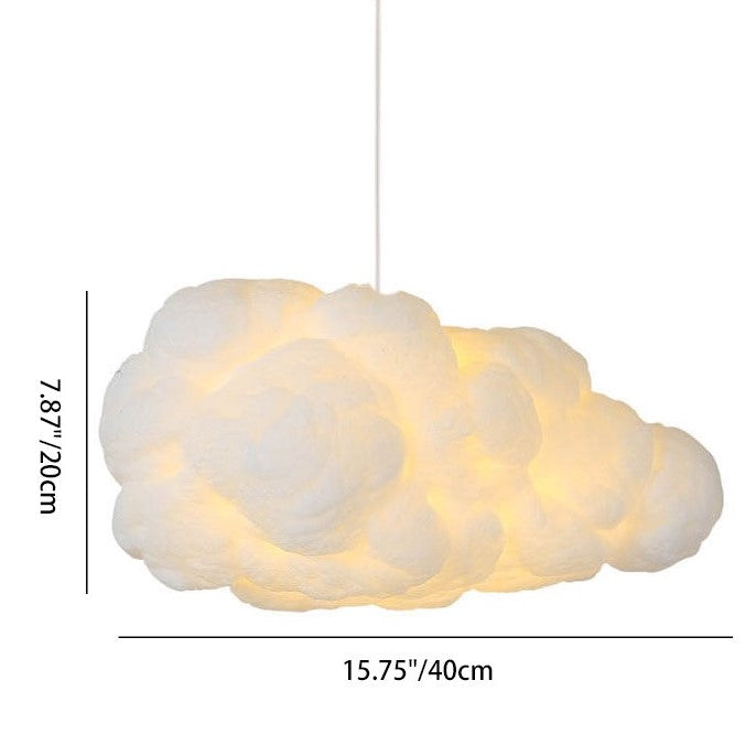 Suspension design LED forme nuage lumineux blanc