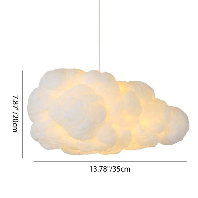 Suspension design LED forme nuage lumineux blanc