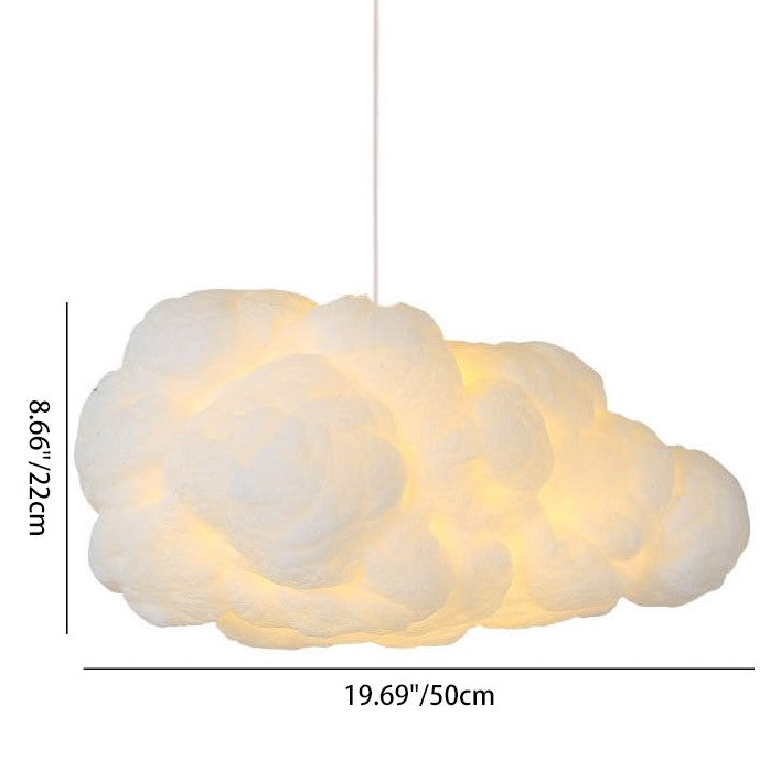 Suspension design LED forme nuage lumineux blanc