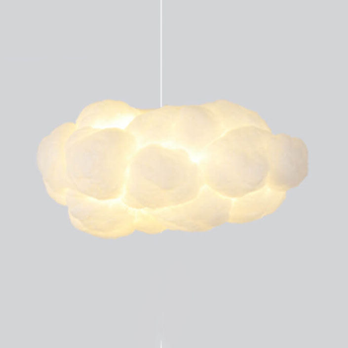 Suspension design LED forme nuage lumineux blanc