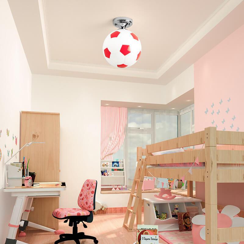 Suspension design ballon de football en verre moderne