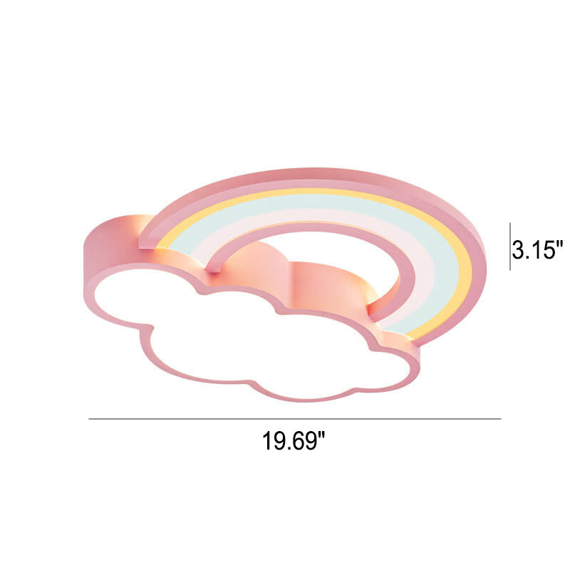 Plafonnier LED nuage arc-en-ciel design enfant moderne