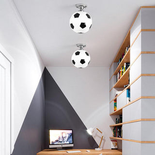 Suspension design ballon de football en verre moderne
