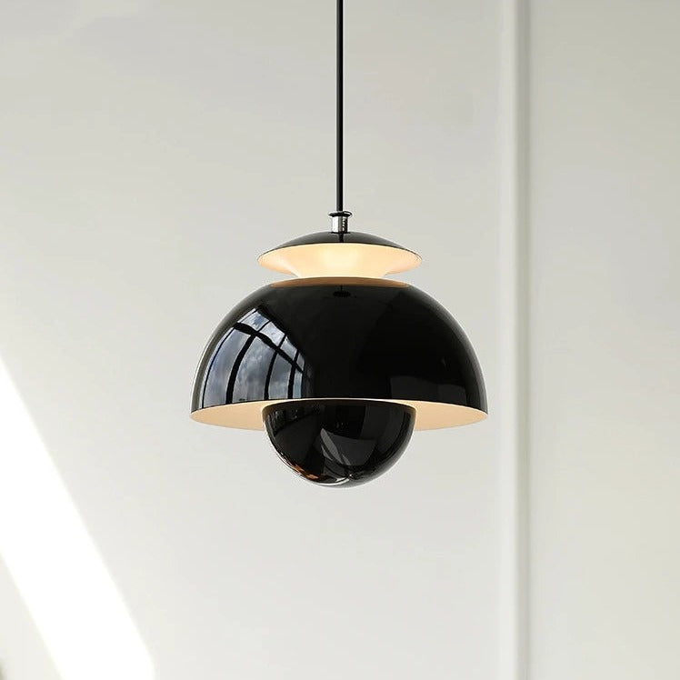 Suspension design moderne métal noir forme dôme