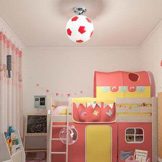 Suspension design ballon de football en verre moderne
