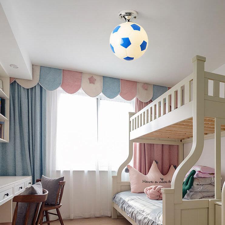 Suspension design ballon de football en verre moderne