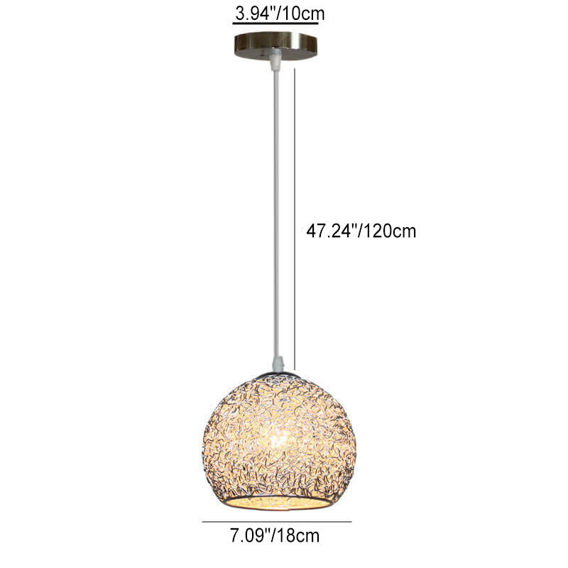 Suspension design moderne multicolore en aluminium texturé