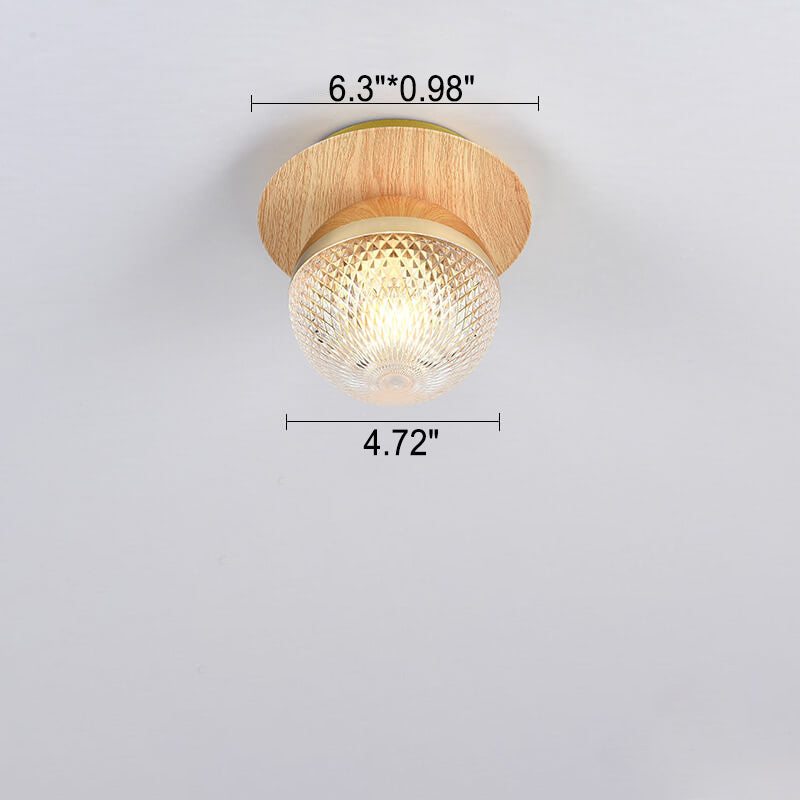 Plafonnier japonais en bois et verre design minimaliste
