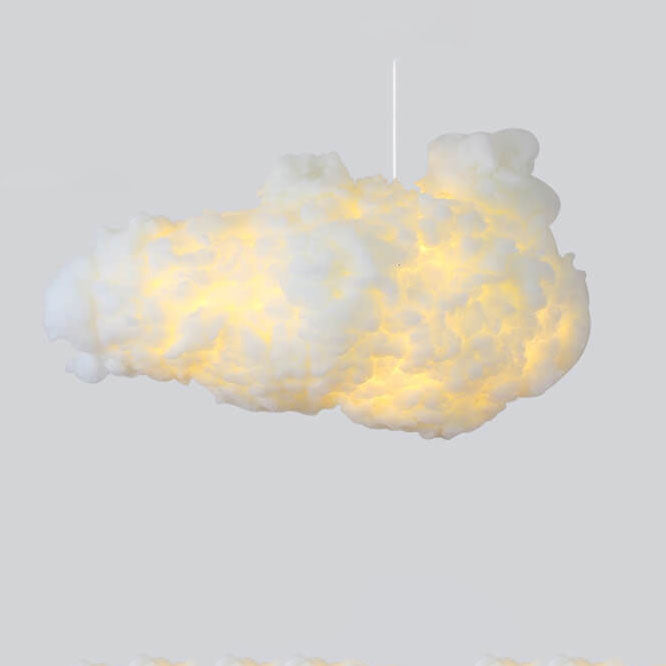 Suspension design LED forme nuage lumineux blanc