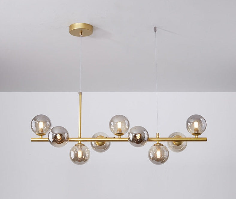 Suspension moderne design verre et métal doré