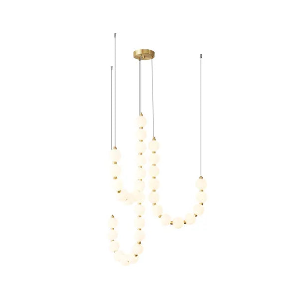 Suspension design luxe à globes lumineux dorés