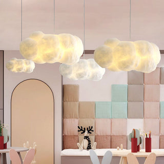 Suspension design LED forme nuage lumineux blanc