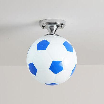 Suspension design ballon de football en verre moderne