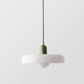 Suspension design moderne bicolore en verre coloré