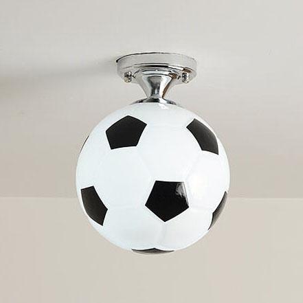 Suspension design ballon de football en verre moderne