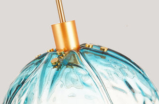 Suspension moderne en verre floral avec finition dorée