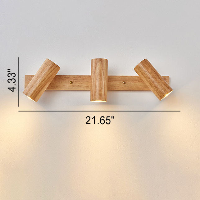 Plafonnier japonais bois massif spots orientables design