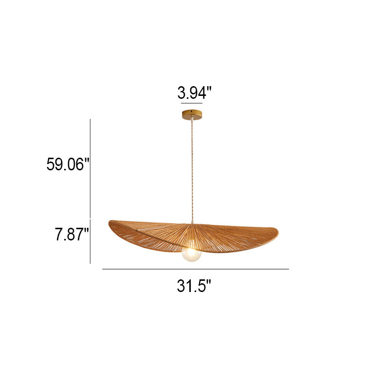 Suspension Japonaise Corde Naturelle Chapeau de Paille