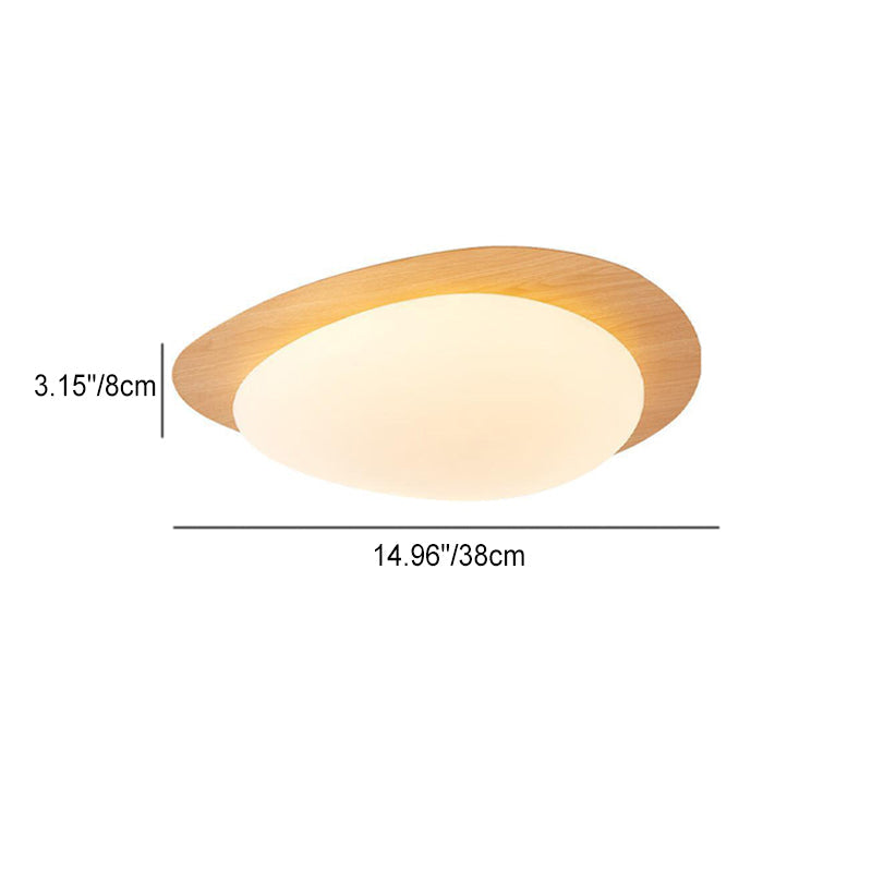 Plafonnier LED scandinave en bois naturel design moderne